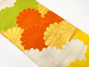 アンティーク　菊尽くし模様織り出し袋帯（材料）